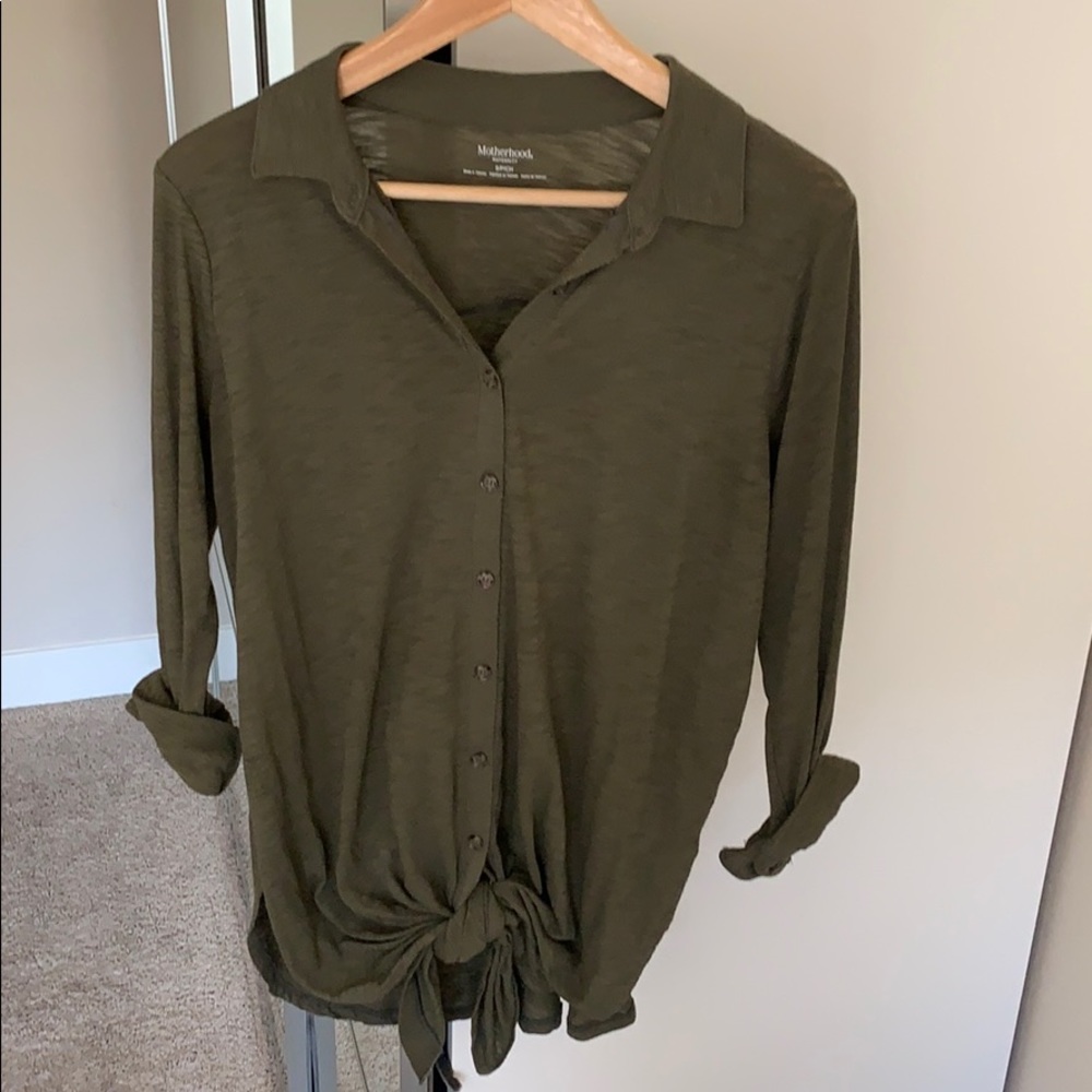 Long Sleeve Button Down, Maternity